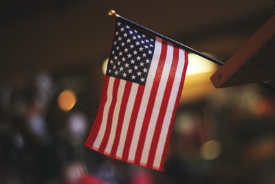 美国旗子的选择性聚焦摄影